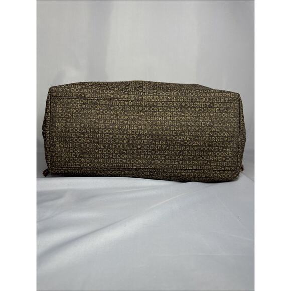 Brown And Gold Dooney and Bourke Small Print chiara tote Handbag Purse - Picture 5 of 11